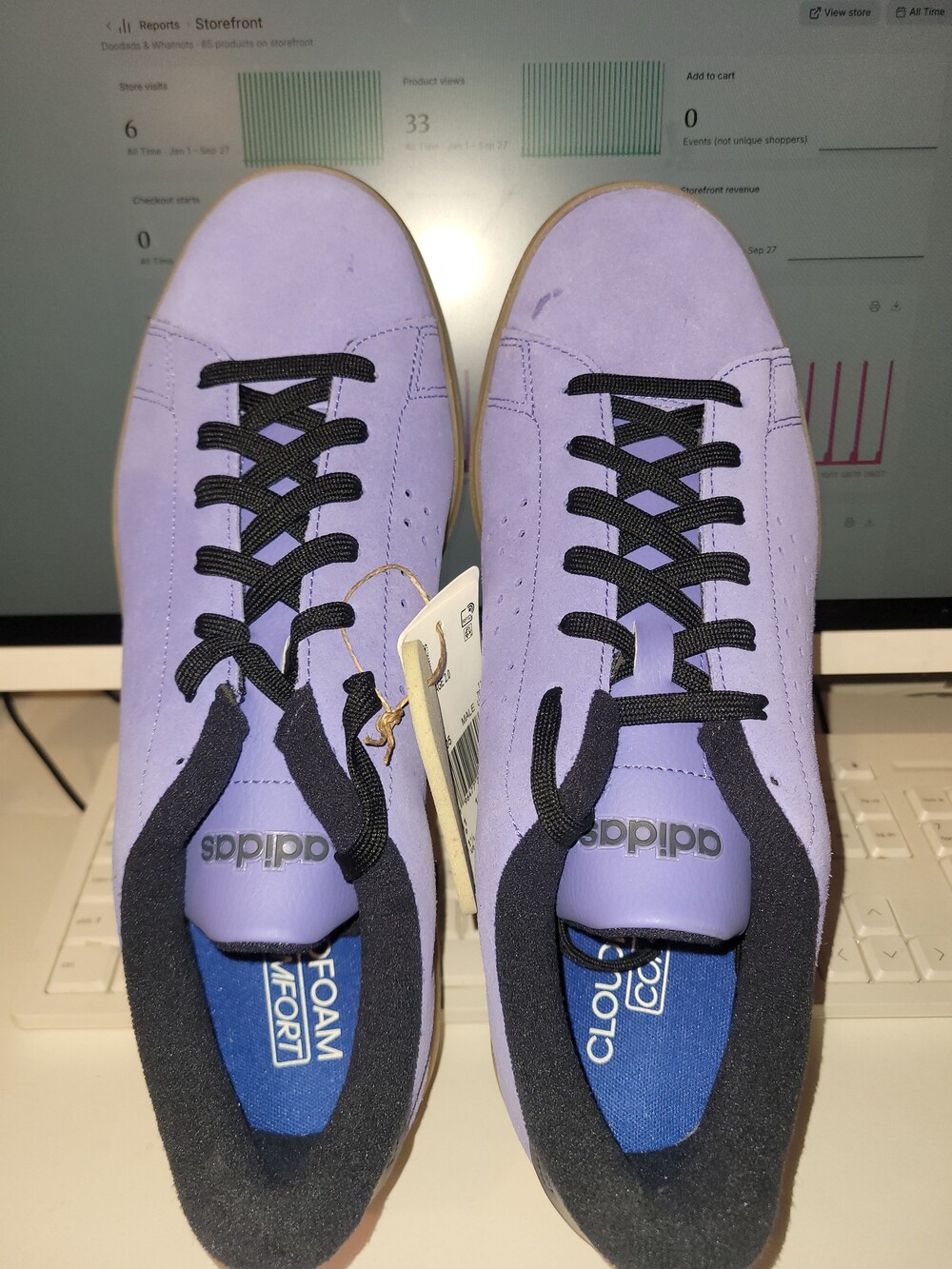 Adidas Advantage 2.0 Tennis Shoes Size 11.5 Purple with Gum Rubber Soles